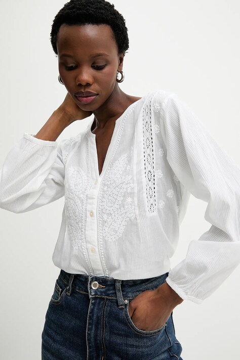 Answear.LAB koszula bawełniana damska kolor biały regular