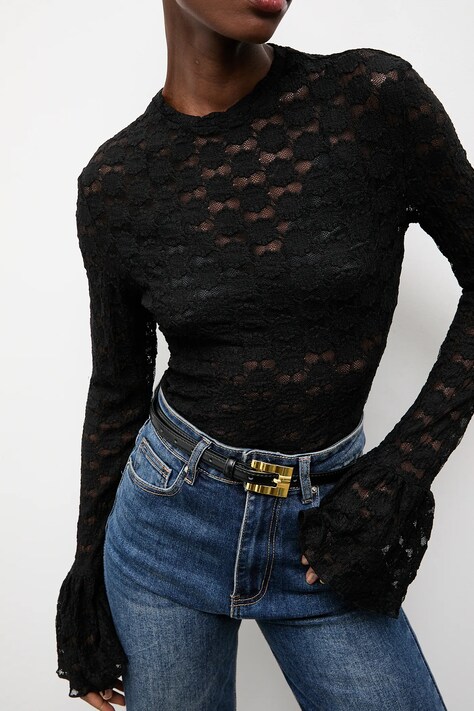 Answear.LAB bluzka damska kolor czarny gładka