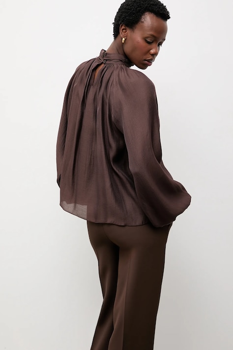 Answear.LAB bluzka damska kolor brązowy gładka