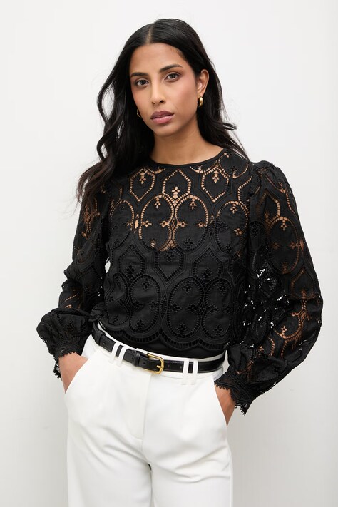 Answear.LAB bluzka bawełniana damska kolor czarny gładka