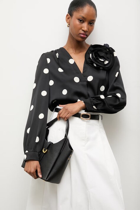 Answear.LAB bluzka damska kolor czarny wzorzysta