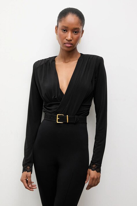 Answear.LAB body damskie kolor czarny gładka