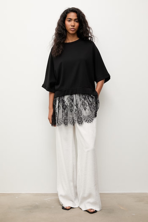 Answear.LAB bluza oversize damska z wiskozą czarna