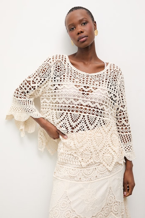 Answear.LAB bluzka bawełniana damska kolor beżowy gładka