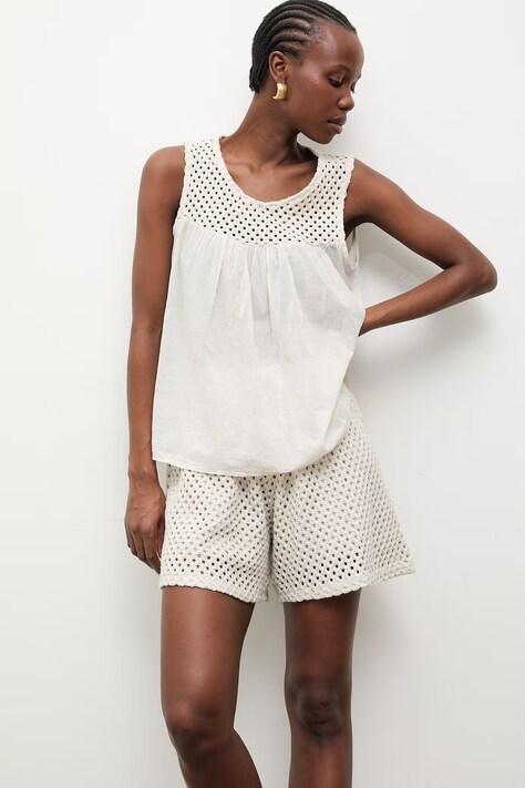 Answear.LAB bluzka damska bawełniana beżowa gładka