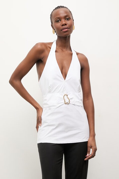 Answear.LAB bluzka damska bawełniana biała gładka