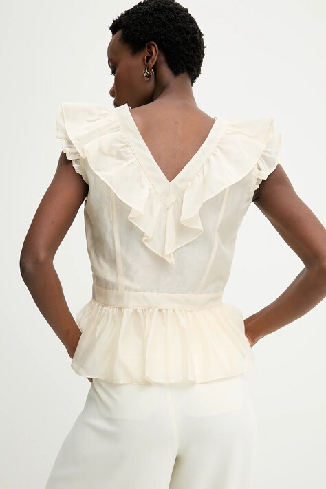 Answear.LAB bluzka damska kolor beżowy gładka