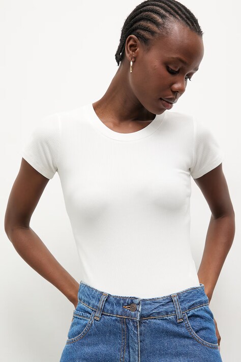 Answear.LAB t-shirt damski z bawełny biały