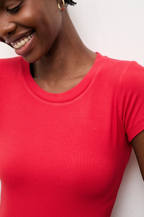 Answear.LAB t-shirt damski z bawełną czerwony