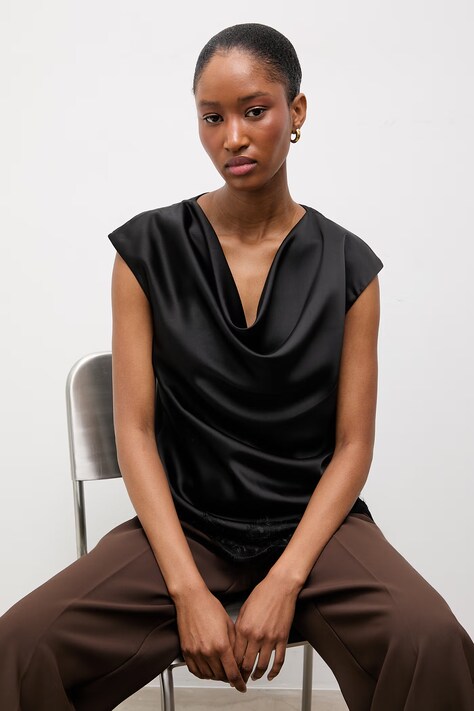 Answear.LAB top damska kolor czarny gładka