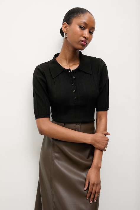 Answear.LAB polo damski kolor czarny