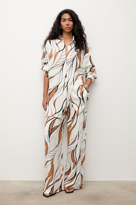 Answear.LAB komplet damski z lnem beżowy