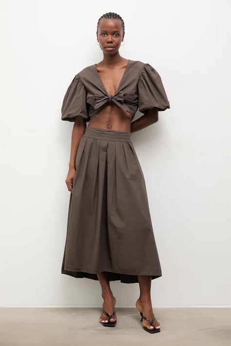 Answear.LAB komplet za žene od pamuka smeđi