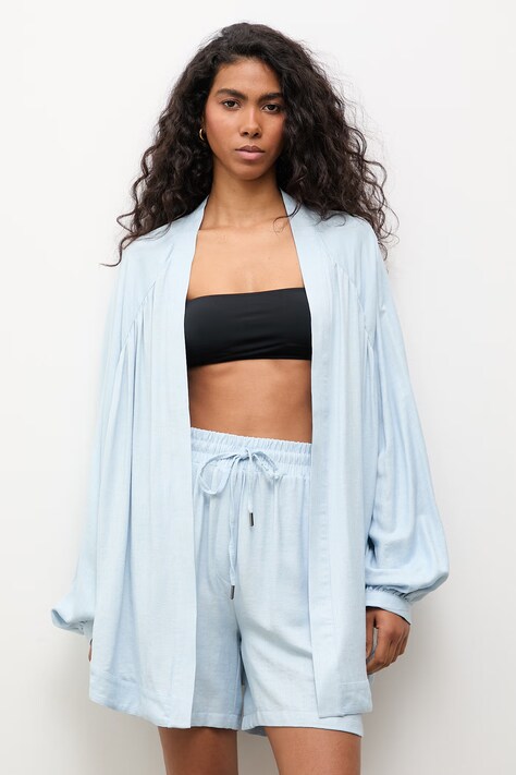 Answear.LAB komplet codzienny damski z dodatkiem lnu niebieski