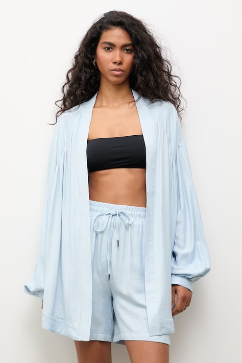 Answear.LAB komplet codzienny damski z dodatkiem lnu niebieski