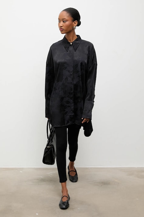 Answear.LAB koszula damska kolor granatowy relaxed z kołnierzykiem klasycznym