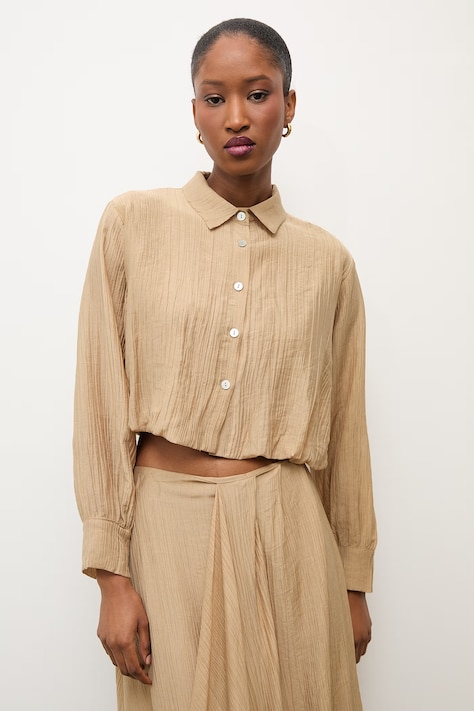 Answear.LAB koszula damska z lyocellem beżowa gładka