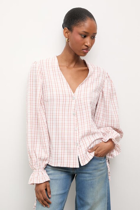 Answear.LAB koszula damska beżowa w kratkę