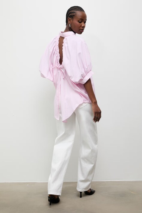 Answear.LAB Koszula damska z bawełną różowa gładka