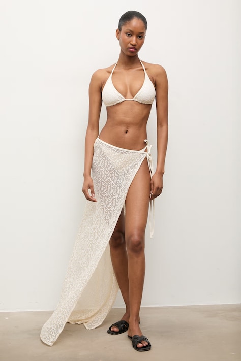 Answear.LAB dwuczęściowy strój kąpielowy kolor beżowy lekko usztywniona miseczka