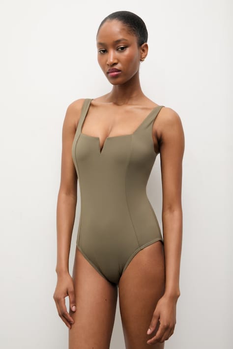 Jednodielne plavky Answear.LAB zelená farba, jemne vystužený košík