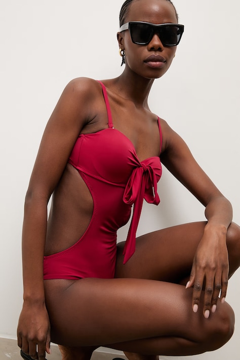 Answear.LAB strój kąpielowy jednoczęściowy damski czerwony