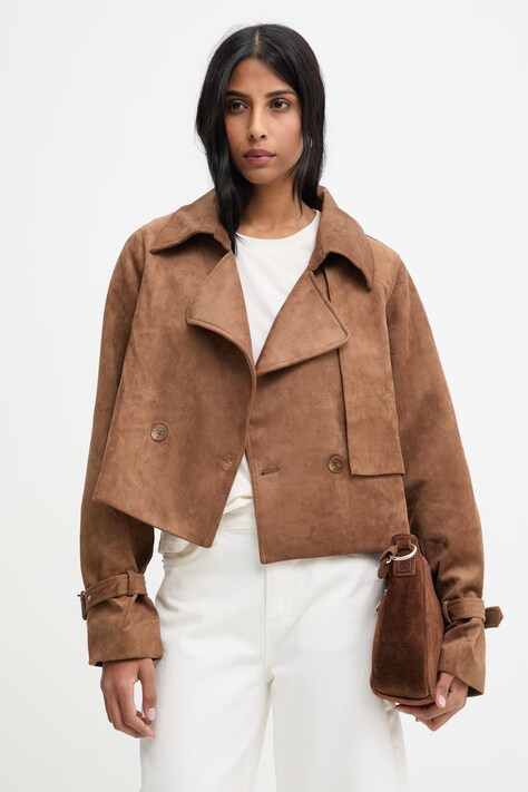 Answear.LAB kurtka kolor brązowy przejściowa