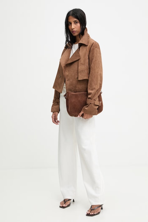 Answear.LAB geaca culoarea maro, de tranzitie