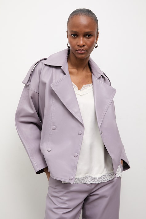 Answear.LAB kurtka damska skórzana CHARLOTTE z kolekcji Unscripted fioletowa