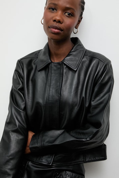 Answear.LAB női bőrkabát LUMA Unscripted kollekció fekete