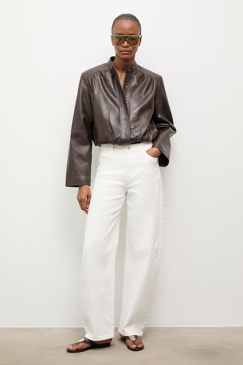 Answear.LAB kurtka damska skórzana MEMO z kolekcji Unscripted brązowa