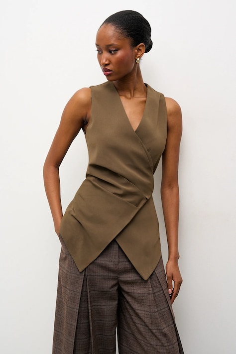 Answear.LAB kamizelka kolor zielony oversize