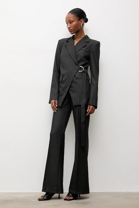 Answear.LAB marynarka kolor szary jednorzędowa gładka