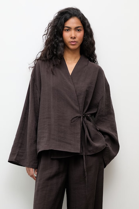 Answear.LAB пиджак для женщин с лиоцеллом коричневый