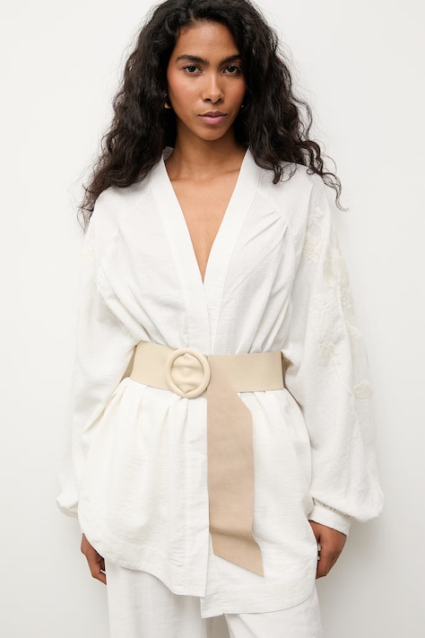 Answear.LAB marynarka damska z wiskozą beżowa