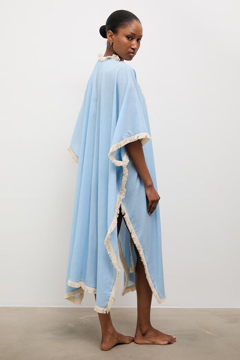 Answear.LAB kimono damskie bawełniane niebieskie