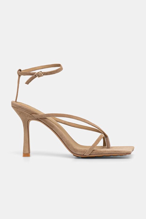 Answear.LAB sandały zamszowe kolor beżowy