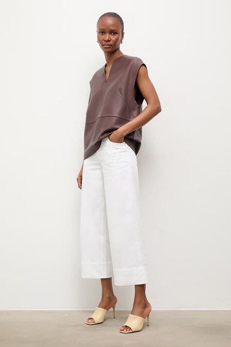 Шкіряні шльопанці Answear.LAB колір бежевий на шпильці