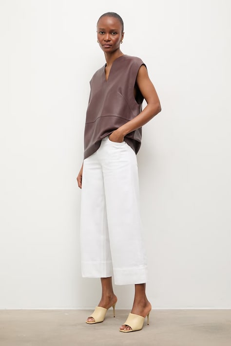 Шкіряні шльопанці Answear.LAB колір бежевий на шпильці