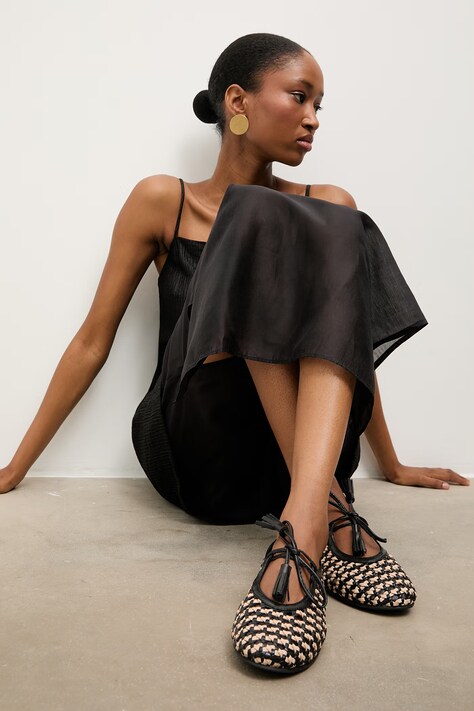 Kožené balerínky Answear.LAB čierna farba