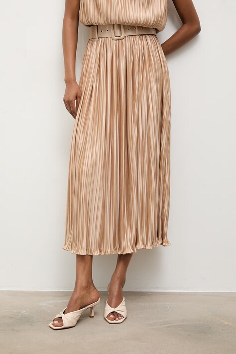 Answear.LAB klapki na szpilce damskie skórzane beżowe