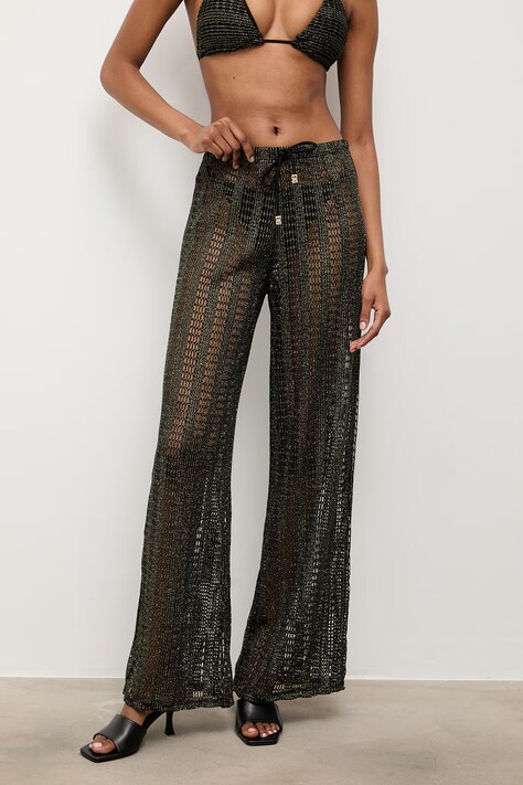 Answear.LAB spodnie plażowe kolor czarny