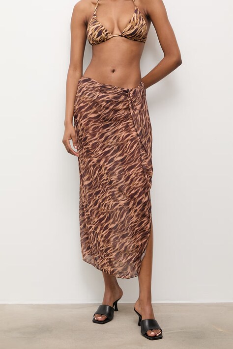 Answear.LAB spódnica plażowa damska brązowa