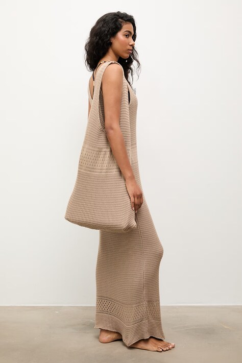 Answear.LAB sukienka plażowa damska beżowa