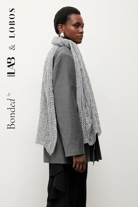 Šála s vlnou Answear.LAB dámská, šedá barva, hladká