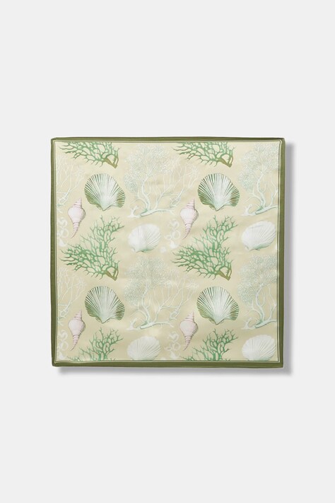 Answear.LAB apaszka jedwabna damska kolor zielony wzorzysta