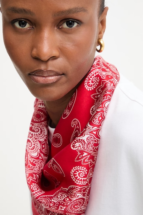 Answear.LAB chusta jedwabna z kolekcji Unscripted damska kolor czerwony wzorzysta