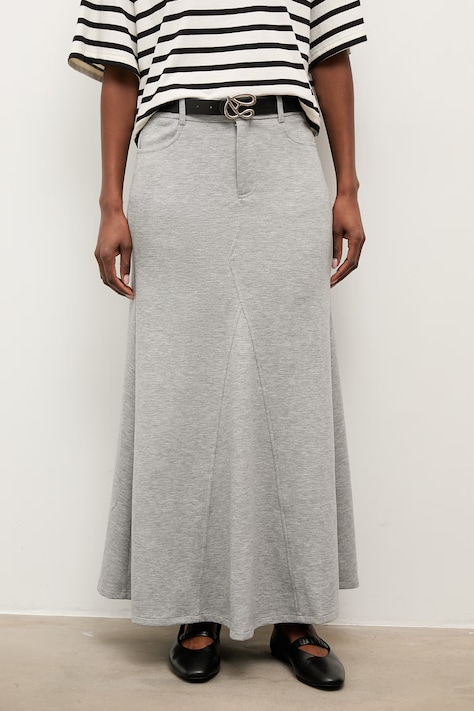 Answear.LAB spódnica kolor szary maxi rozkloszowana