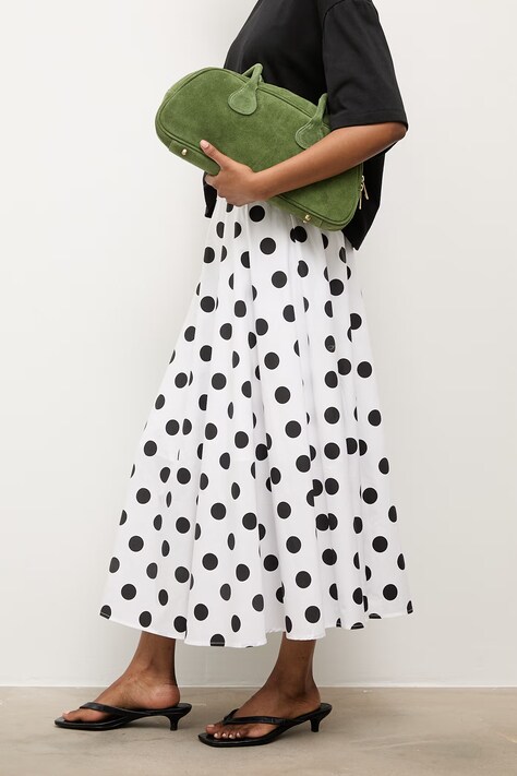 Answear.LAB spódnica bawełniana biała w groszki