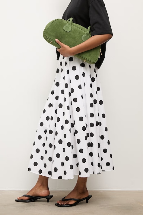 Answear.LAB spódnica bawełniana biała w groszki